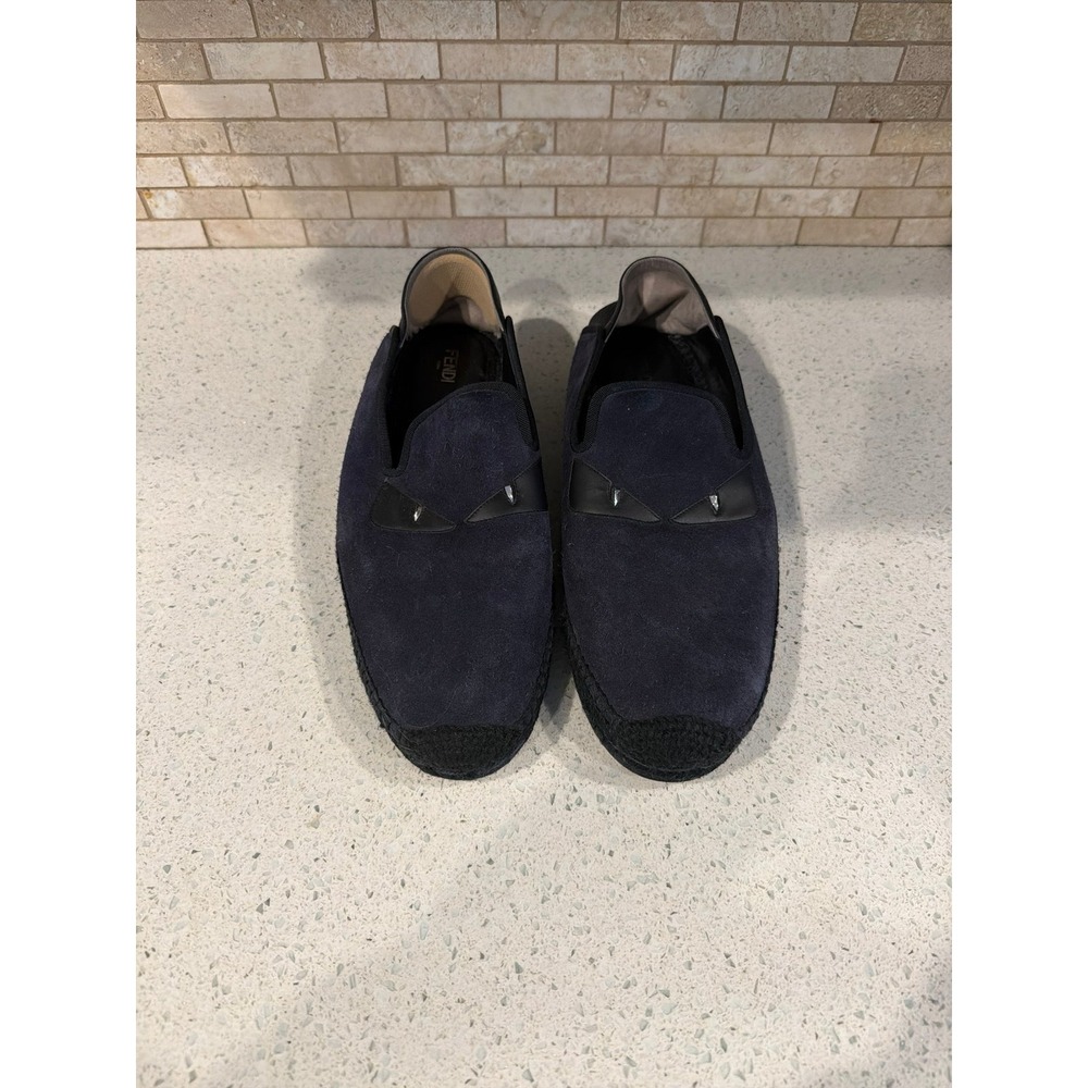 Fendi Monster Eyes Espadrille Shoes Mens 11 Navy